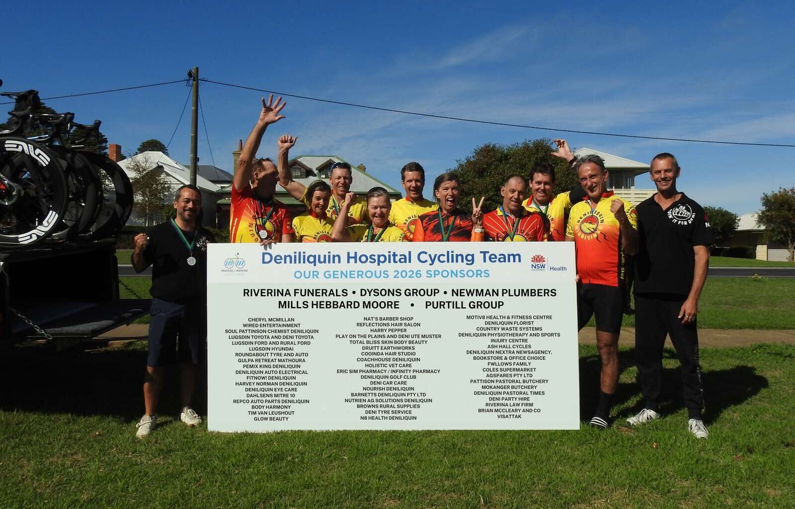 Deni cyclists raise $12k for hospital