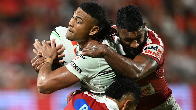 Kieran Foran’s priceless advice for Manly’s demolition man Haumole Olakau’atu