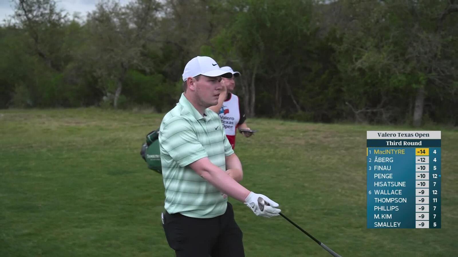 Robert MacIntyre's 81-yard approach sets up birdie on No. 5 at Valero