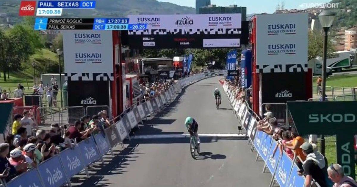 Paul Seixas lands huge blow to rivals in opening Tour of the Basque Country time trial