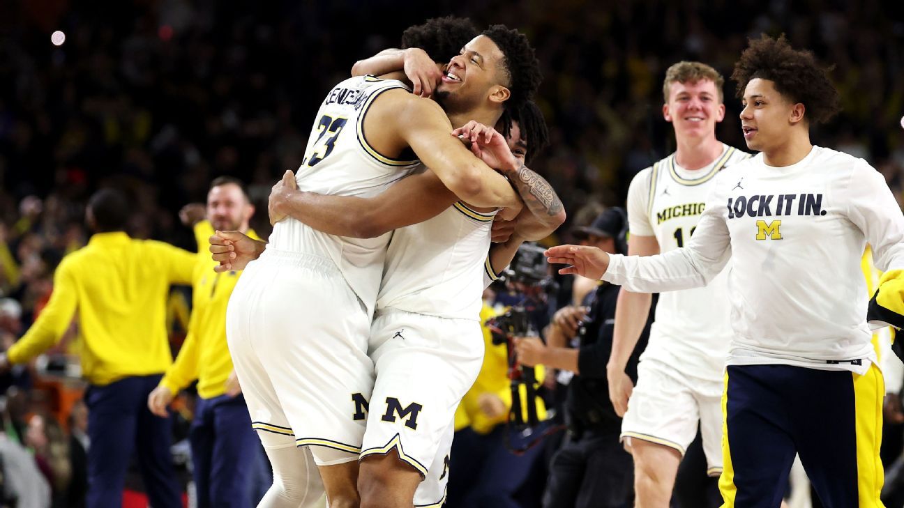 Michigan holds off UConn, wins second NCAA basketball title