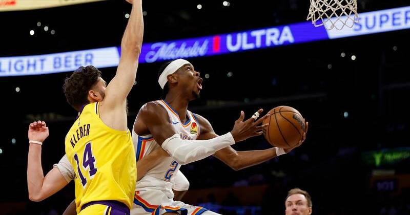 Shai Gilgeous-Alexander led Oklahoma City to a big win over the injury-hit LA Lakers. Photo: AP PHOTO