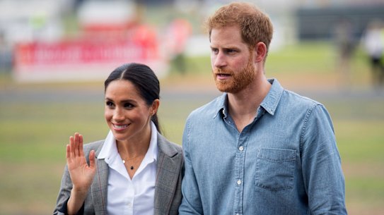 Harry and Meghan on day two of their Australian tour in October 2018, in Dubbo.
