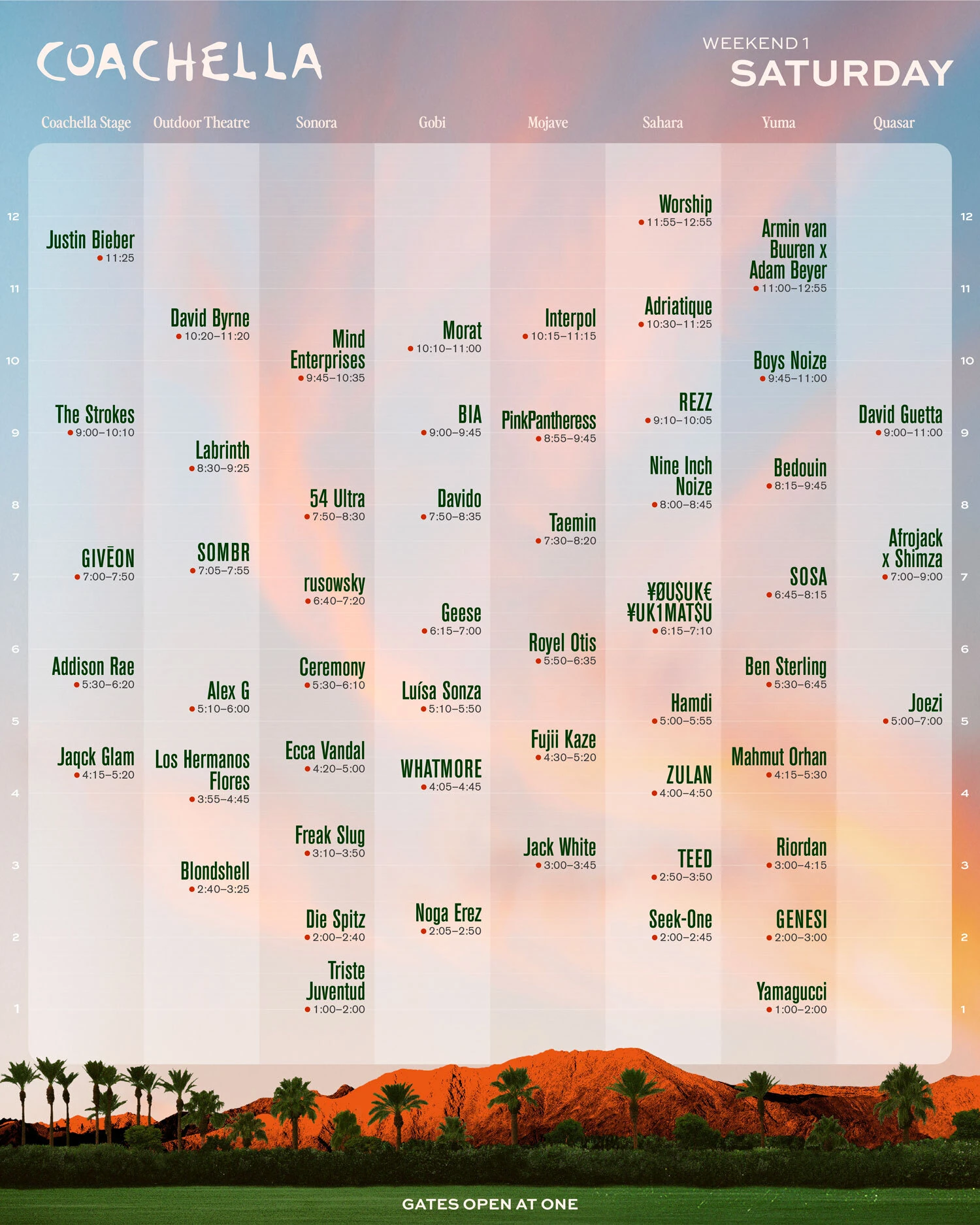 Coachella 2026 Weekend One Saturday