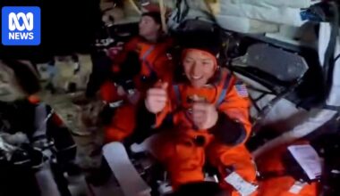 New footage captures moment Artemis II crew welcomed home