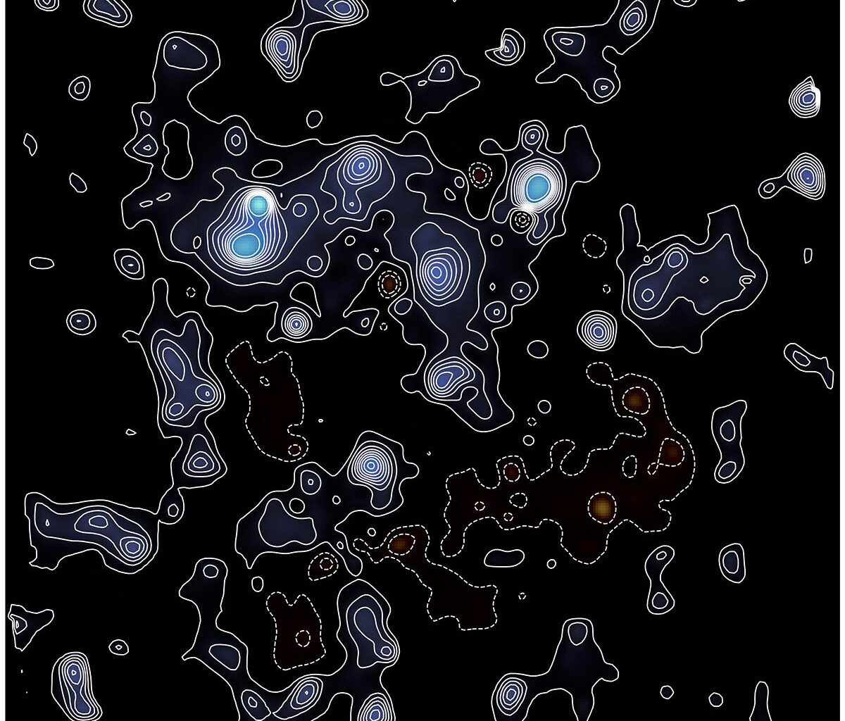 The team produced the most detailed map of dark matter yet, using JWST data to measure where the light of distant galaxies is bent by an unseen substance. Blue shows where the dark matter is concentrated. Credit: Dr Gavin Leroy, Professor Richard Massey, Cosmos-Web Collaboration