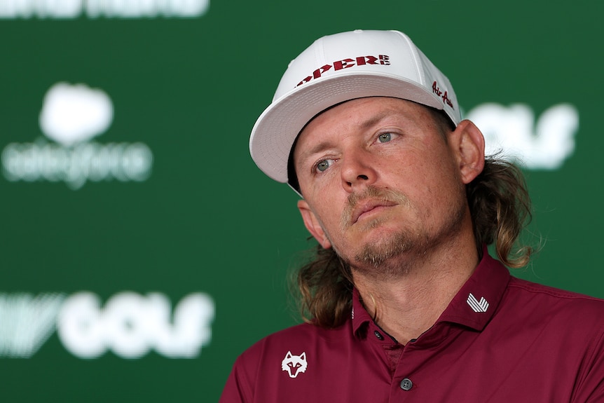 Cameron Smith at a LIV Golf press conference