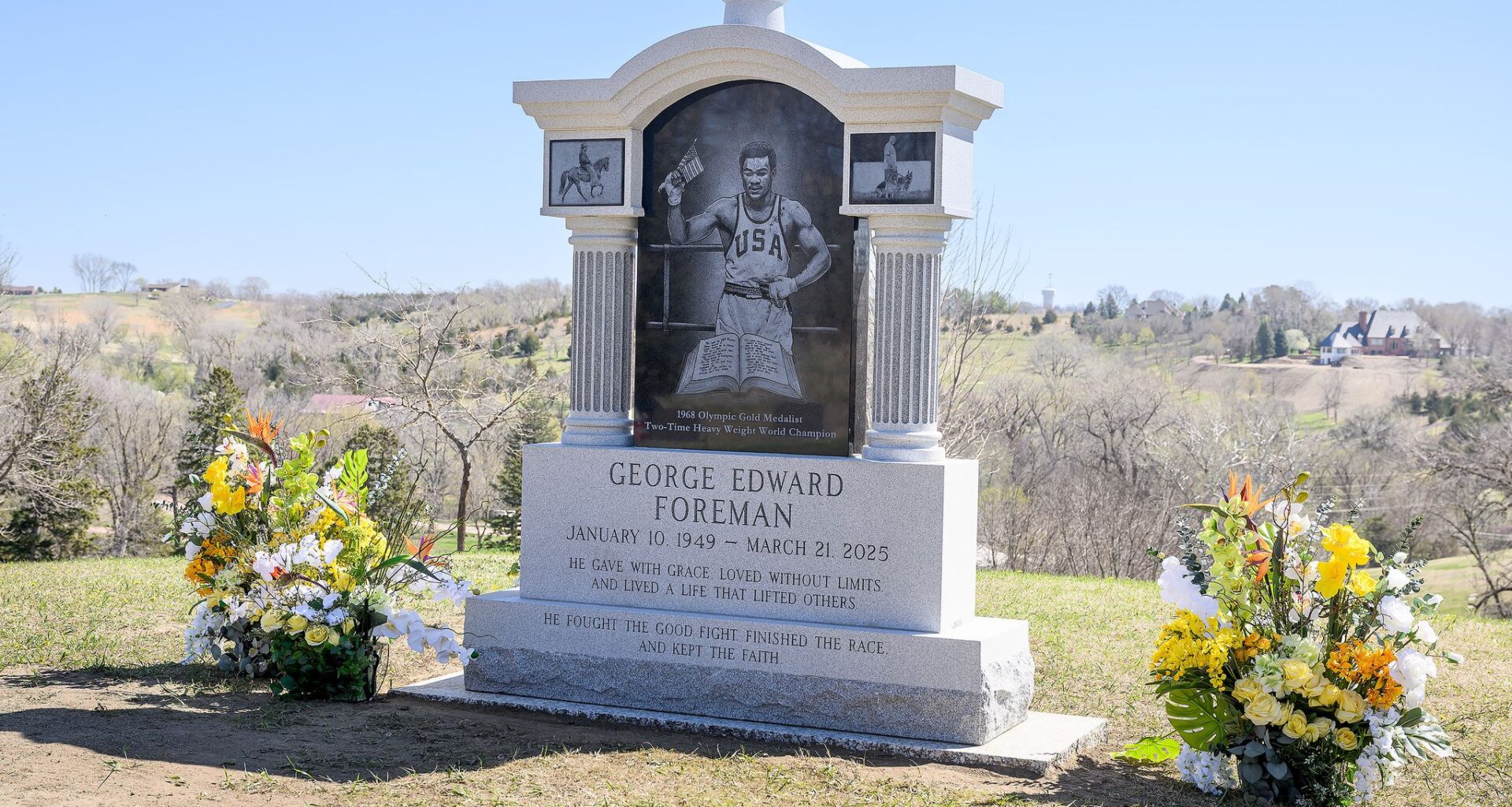 Why is boxing legend George Foreman buried in Iowa and not Houston?