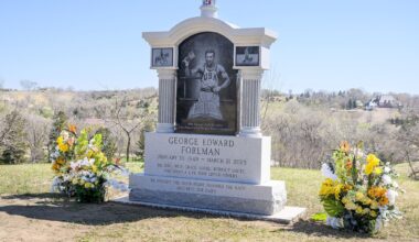 Why is boxing legend George Foreman buried in Iowa and not Houston?