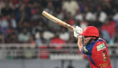 Punjab Kings' Australian star Cooper Connolly hits one of his seven sixes against Lucknow. Photo: AP PHOTO