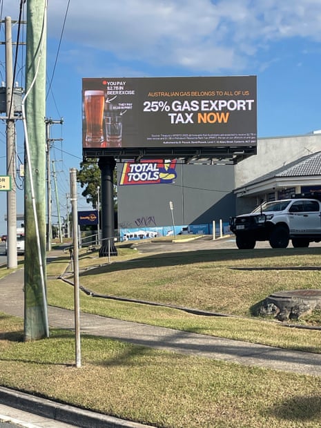 A billboard in Jim Chalmers’ electorate in Queensland on Sunday, which was paid for by the ACT independent senator David Pocock.