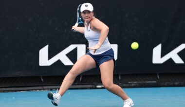 Havana Kadi throwing the ball up to serve.