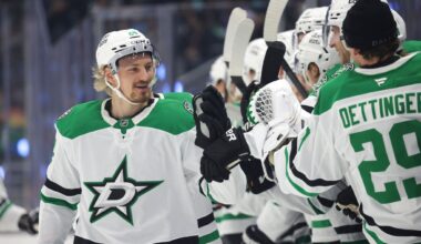 Dallas Stars head coach Glen Gulutzan is seen during the third period of Game 1 of a first-round NHL hockey playoff seriesm against the Minnesota Wild at American Airlines Center, Saturday, April 18, 2026, in Dallas.