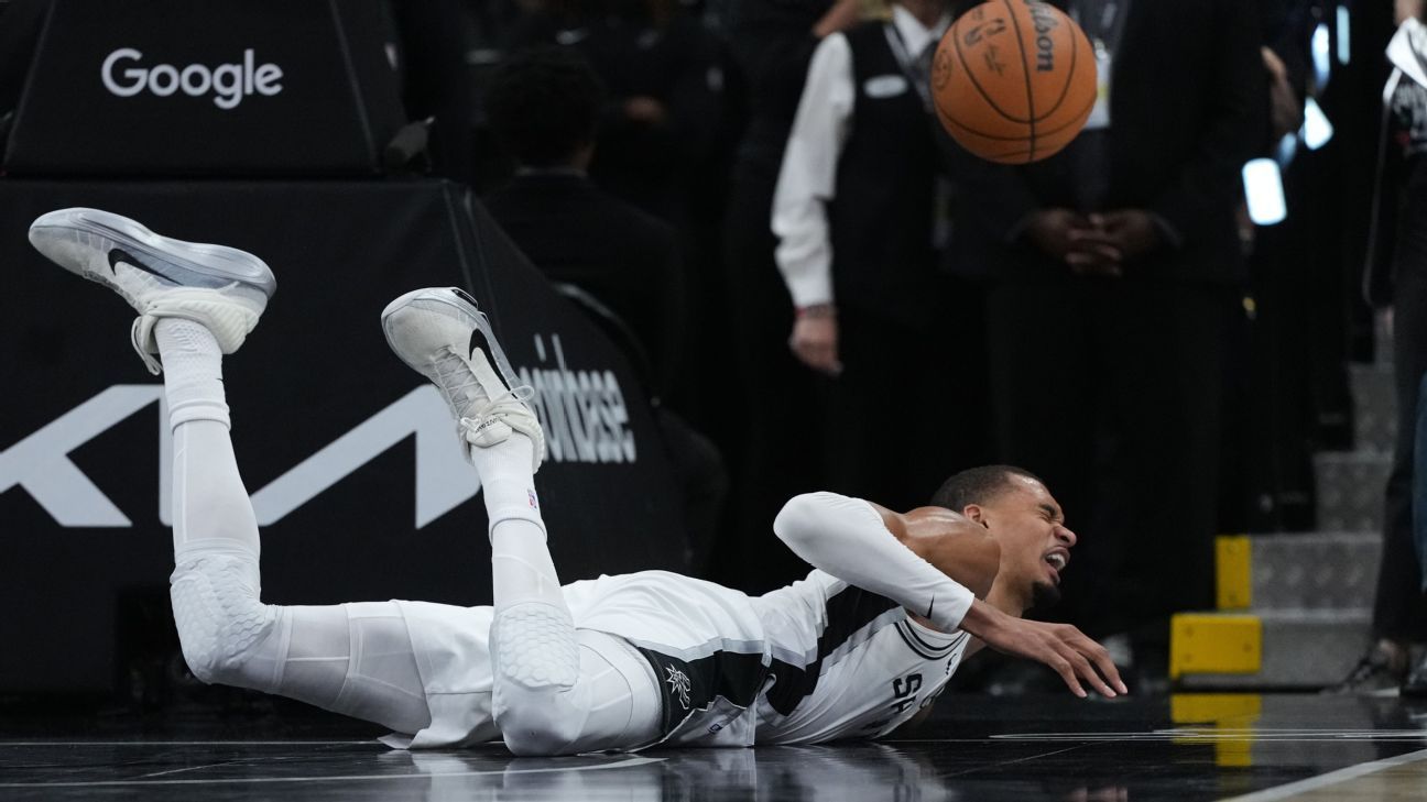 Spurs' Wembanyama (concussion protocol) exits vs. Blazers