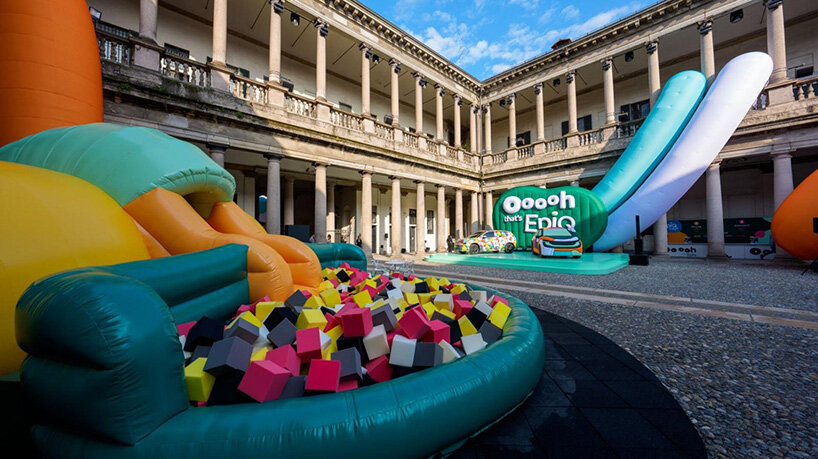 inflatable clay-like landscape by ulises studio fills palazzo del senato in milan with color - 4