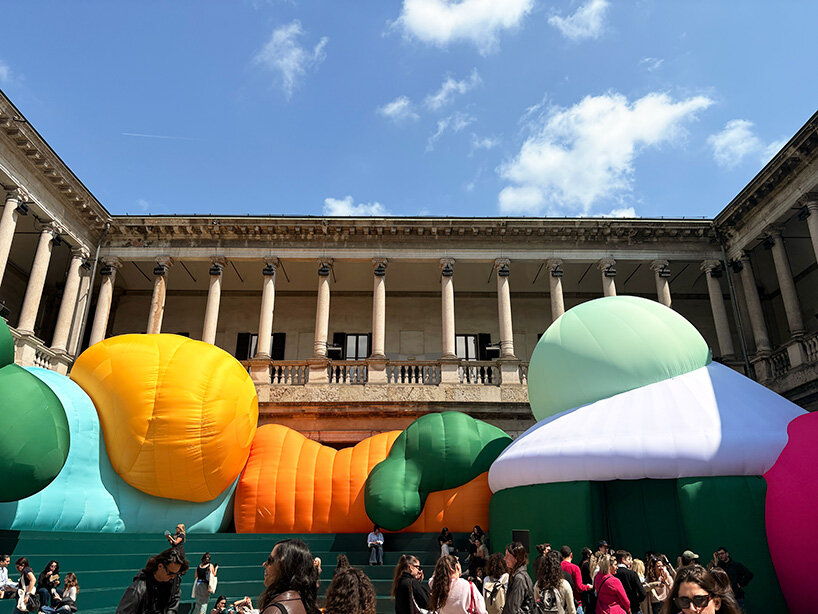 inflatable clay-like landscape by ulises studio fills palazzo del senato in milan with color - 6