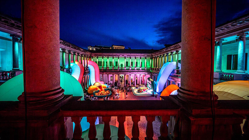 inflatable clay-like landscape by ulises studio fills palazzo del senato in milan with color - 12