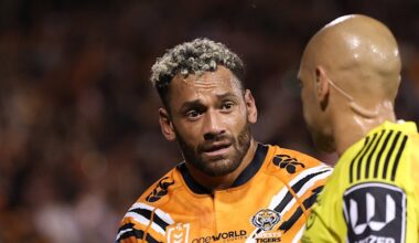 Wests Tigers captain faces four weeks on sidelines for hip-drop tackle on Noah Martin