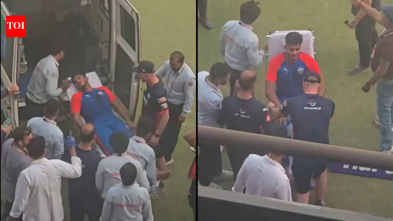 IPL 2026 | Scary scenes! Delhi Capitals net bowler badly hit, stretchered off in ambulance ahead of PBKS clash - WATCH | Cricket News