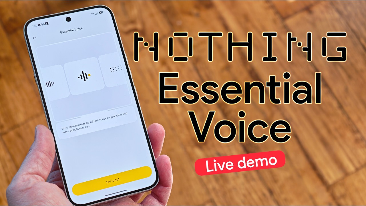Nothing Essential Voice live demo on a Nothing Phone 4a Pro - YouTube