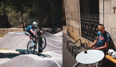 Mathieu van der Poel in Girona: stunts, haircut and... Traka?