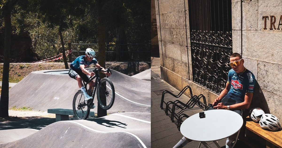 Mathieu van der Poel in Girona: stunts, haircut and... Traka?
