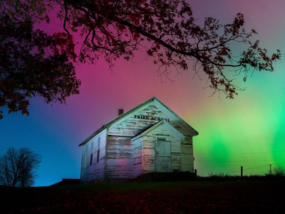 Solar Storm Lights Up Wisconsin Farmland In Rare Aurora Spectacle