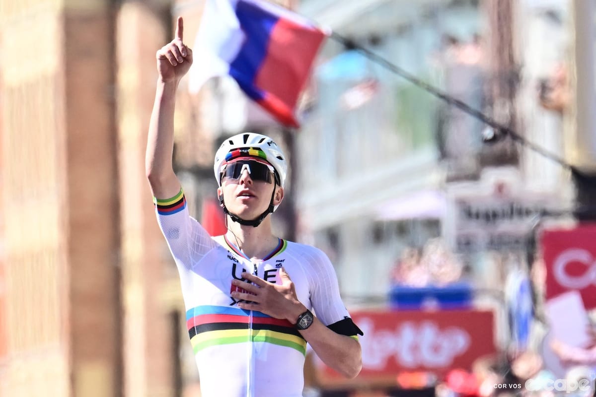 Pogačar wins third Liège-Bastogne-Liège in a row as runner-up Seixas goes the distance