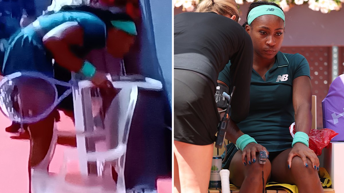 Madrid Open tennis 2026, Coco Gauff vomits, video, stars fall ill, prawn tacos blamed