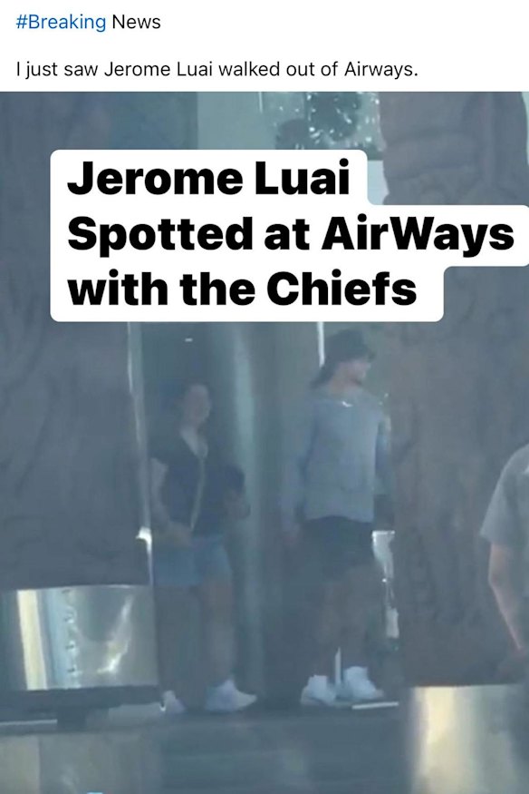 A photo of Jarome Luai in Papua New Guinea on Sunday.