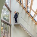 © Jérémie Souteyrat Tull Weekend Home / Rei Mitsui Architects - Interior Photography, Stairs, Wood, Handrail, Glass