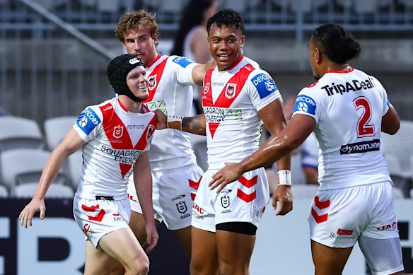 Kade Reed (left) will be giving away plenty of size in his NRL debut.