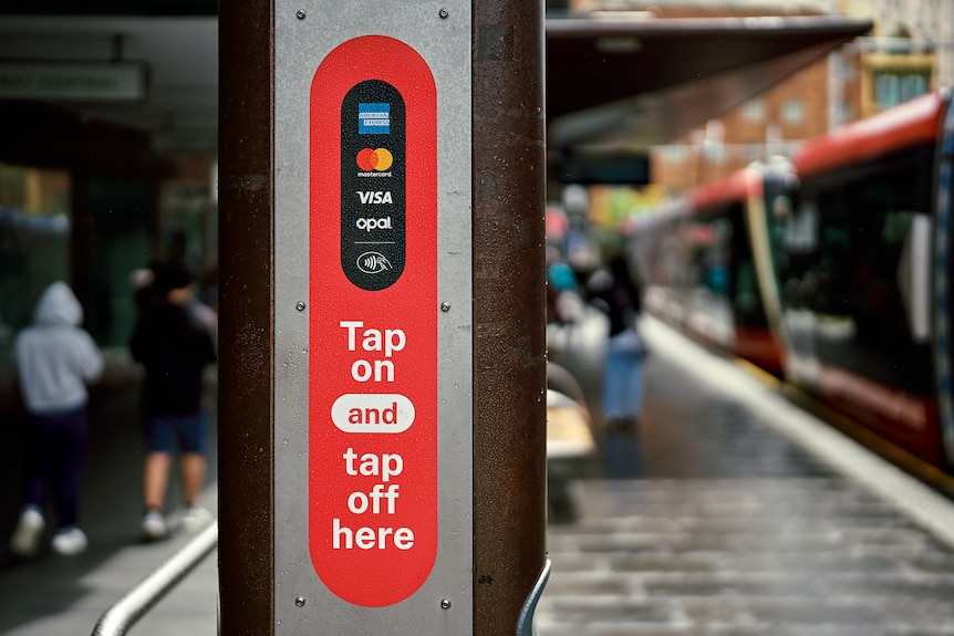 Electronic payment at a Sydney light rail stop
