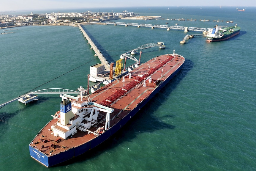 A general view of a crude oil importing port.