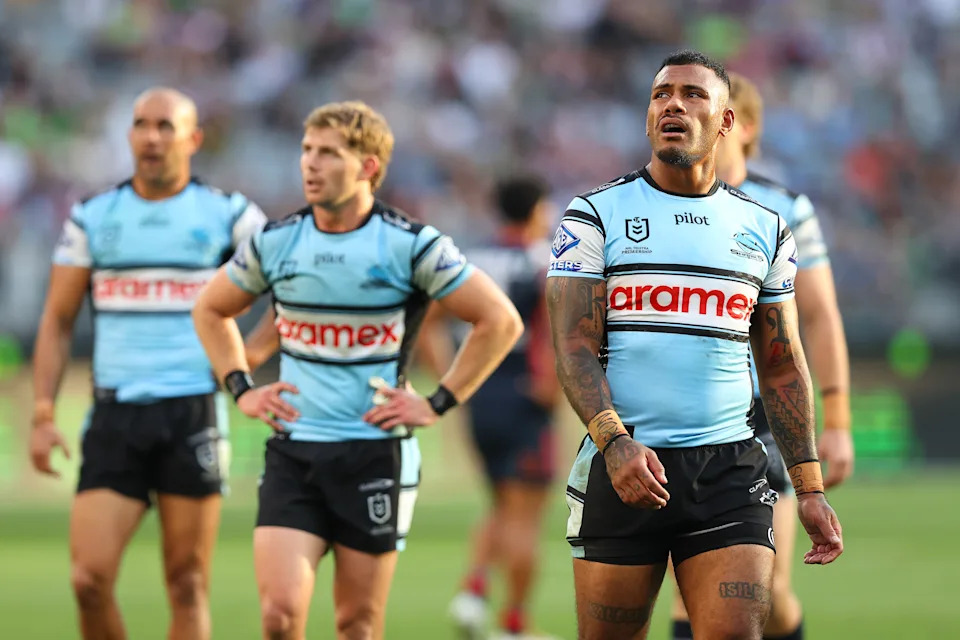 Sione Katoa looks on after a Roosters try.