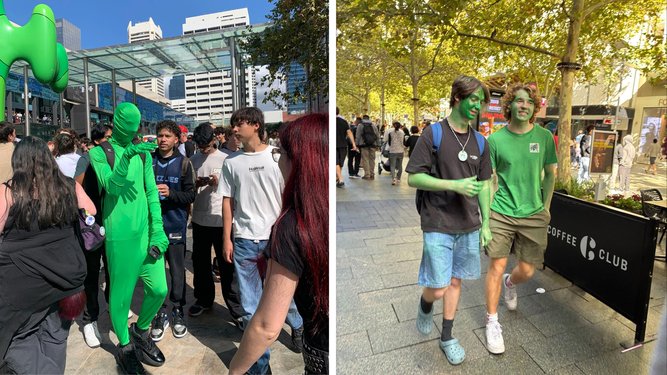 Worshippers even went as far as to dressing up in tribute to the cactus.