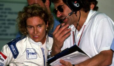 Giovanna Amati with her race engineer at the 1992 Monaco Grand Prix