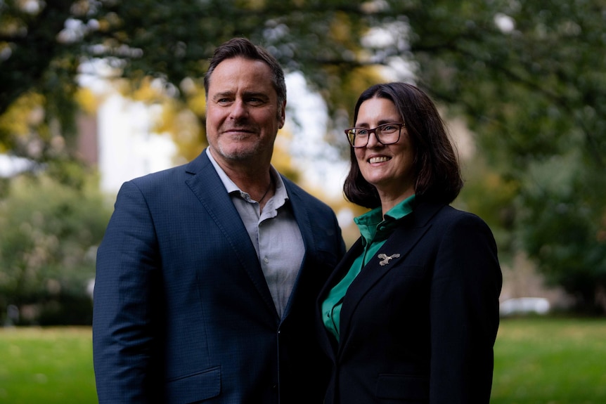 Vanessa Bleyer with outgoing Greens Senator for Tasmania Peter Whish-Wilson
