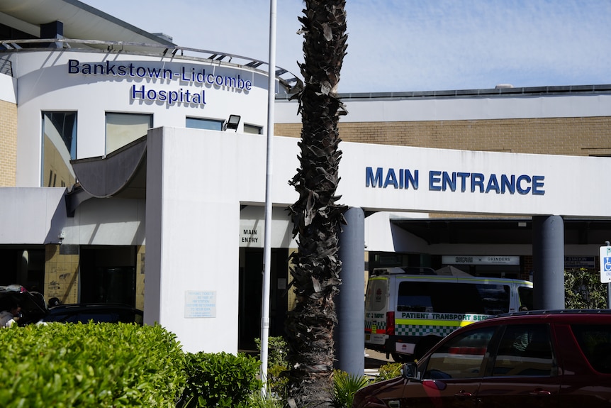 The outside of Bankstown-Lidcombe Hospital