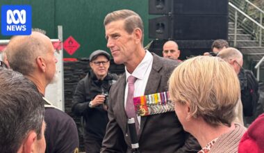 Ben Roberts-Smith attends Anzac Day event in Queensland