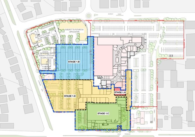 A site plan of the proposed upgrades to Dianella Plaza Shopping Centre.