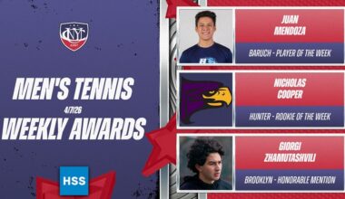 CUNYAC/HSS Men's Tennis Weekly Award Winners (Apr. 7, 2026)