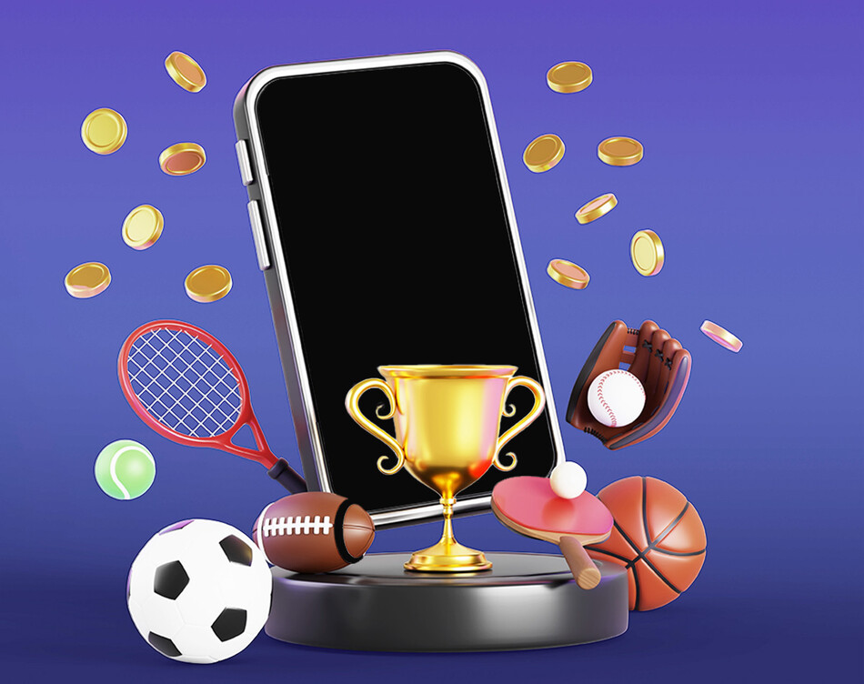 Artwork of phone and sports