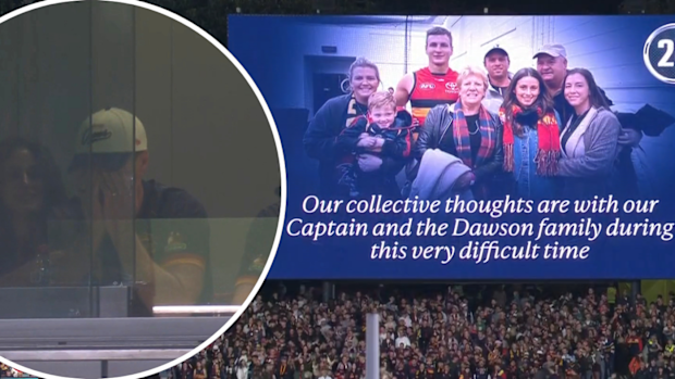 Jordan Dawson's emotional reaction to his brother's tribute.