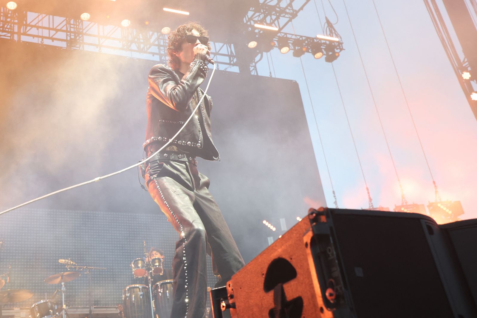 US singer songwriter Sombr performs on the Outdoor Theatre stage during the 2026 Coachella Valley Music and Arts...