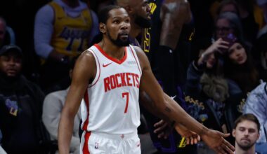 Kevin Durant Out for Game 4 vs. Lakers, Latest Injury Updates and Timeline for Rockets Star