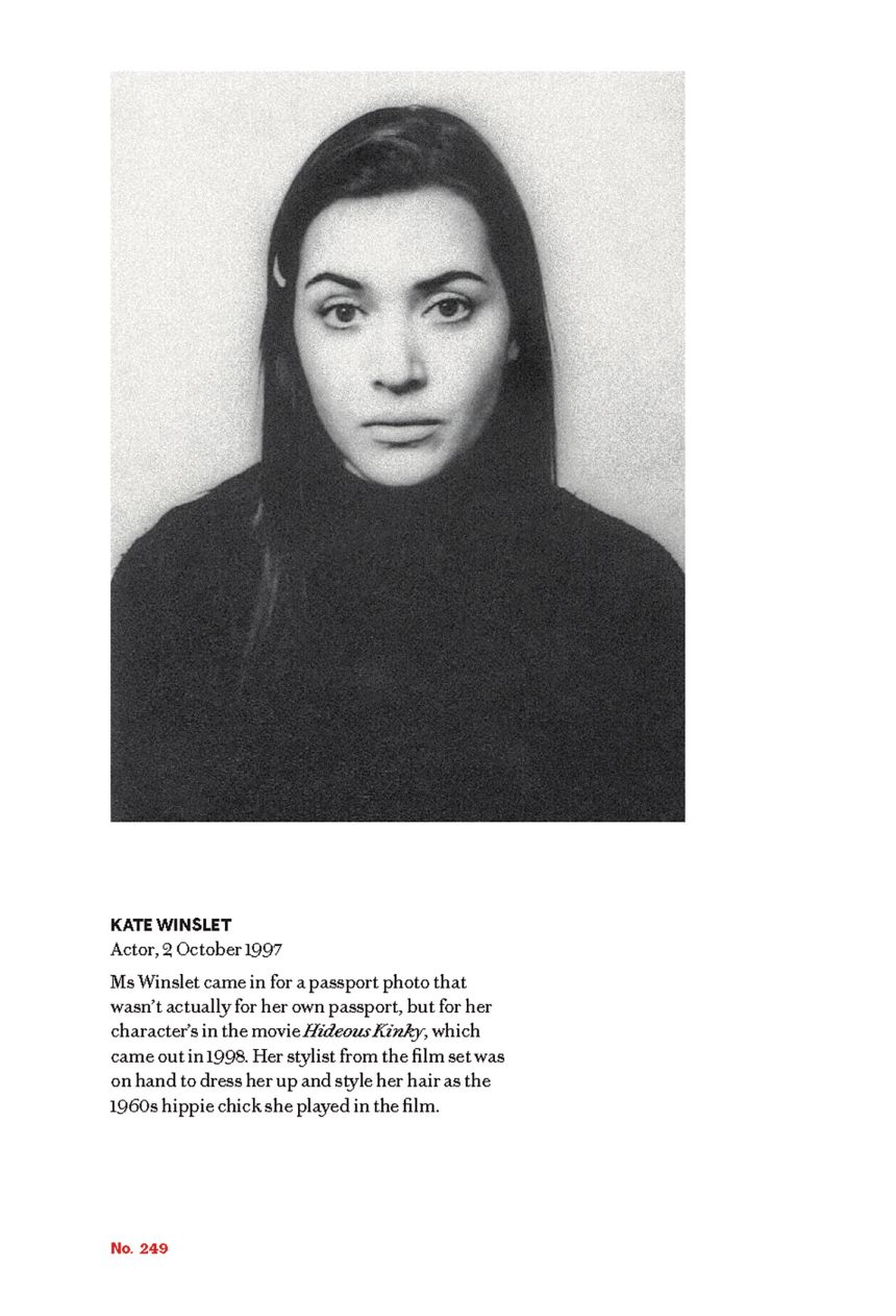 Kate Winslet photographed in 1997 for her character's passport in the film “Hideous Kinky,” just two months before the release of “Titanic” changed the course of her career.