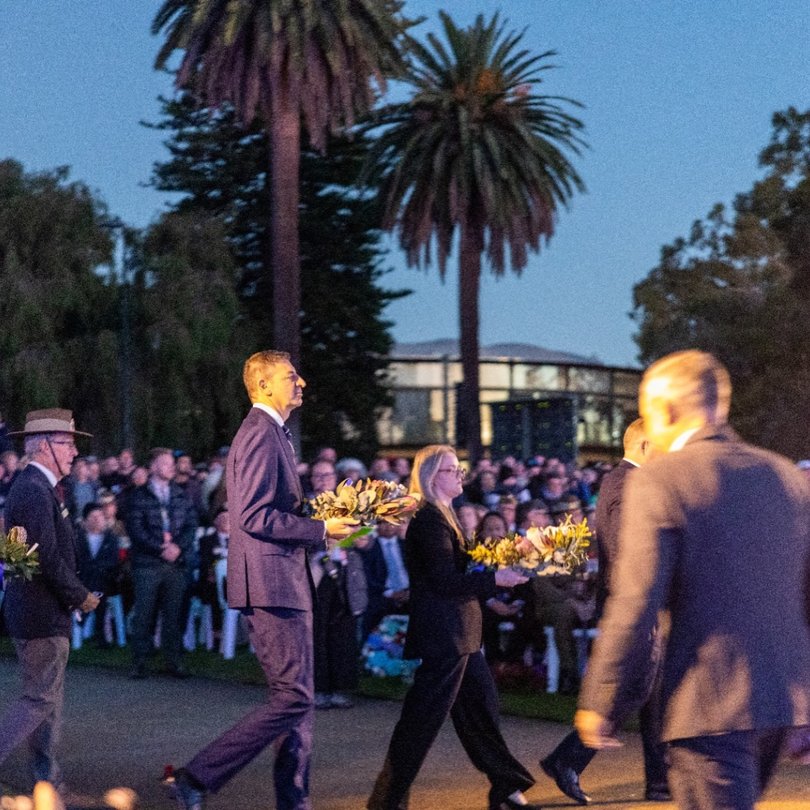 WA Opposition Leader Basil Zempilas at the 2026 Anzac Day dawn service in Kings Park.