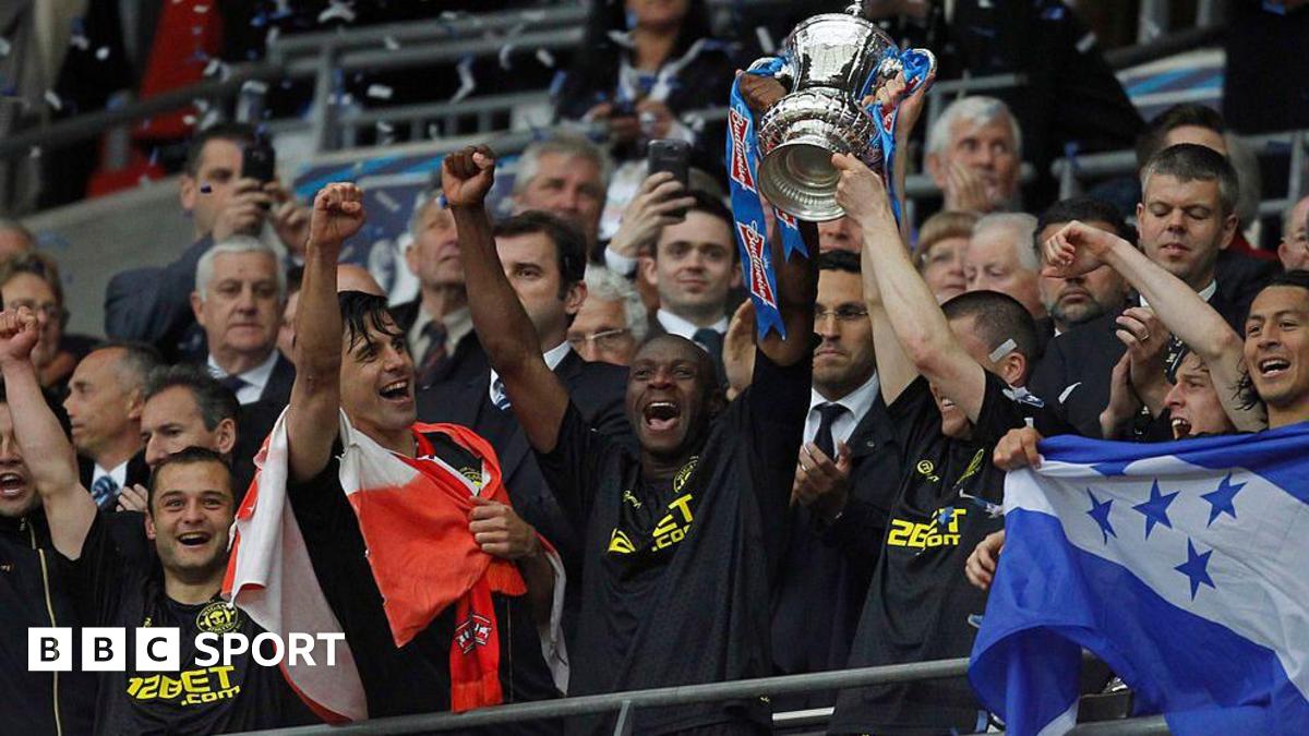 Wigan lifting the FA Cup