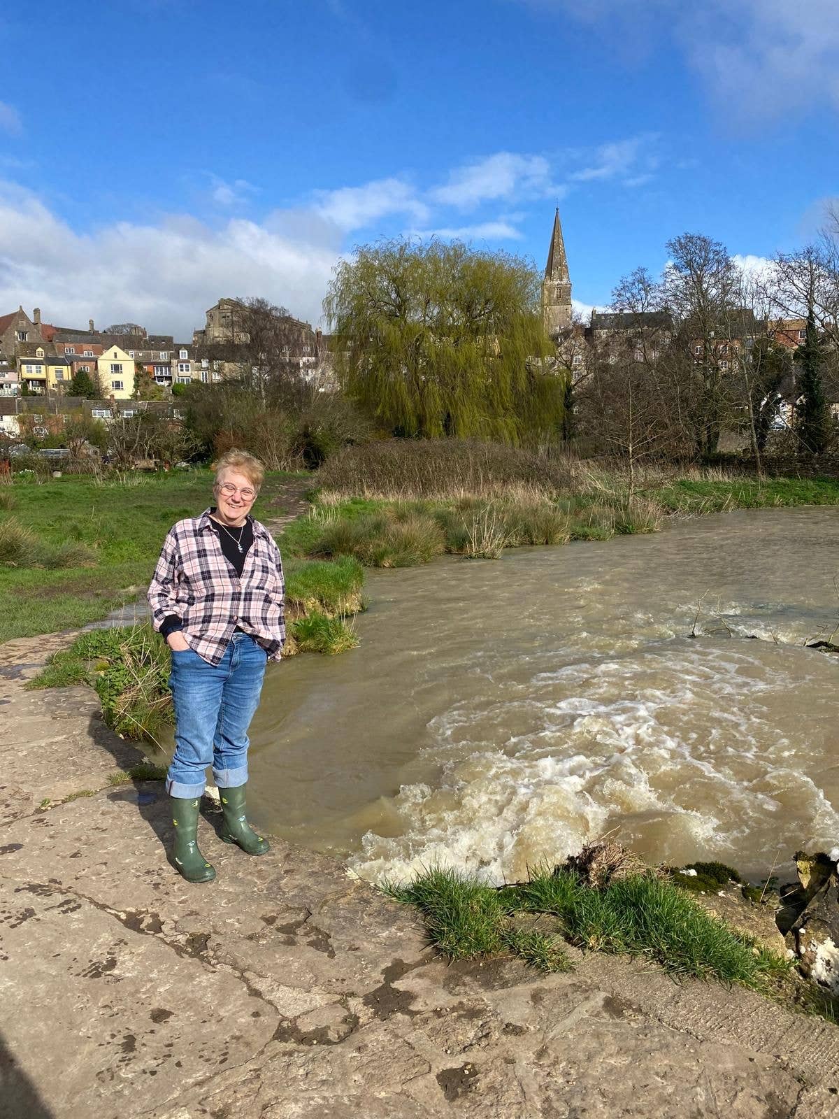 woman enjoying the river walk in Malmesbury